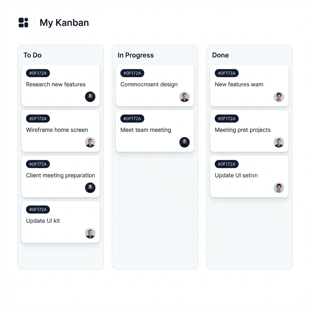 Projely Minimalist Kanban Arayüzü